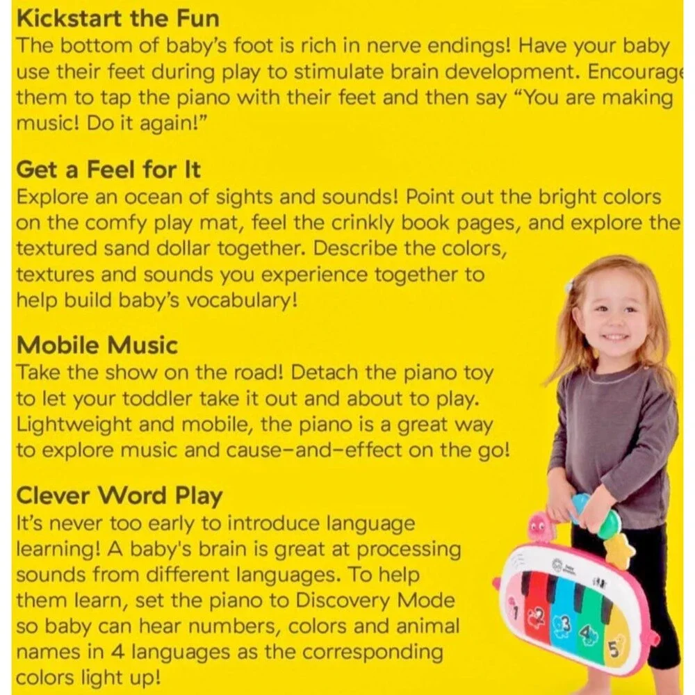 Baby Einstein 4-in-1 Kickin Tunes Jellyfish Jamboree Music Gym Pink NWT